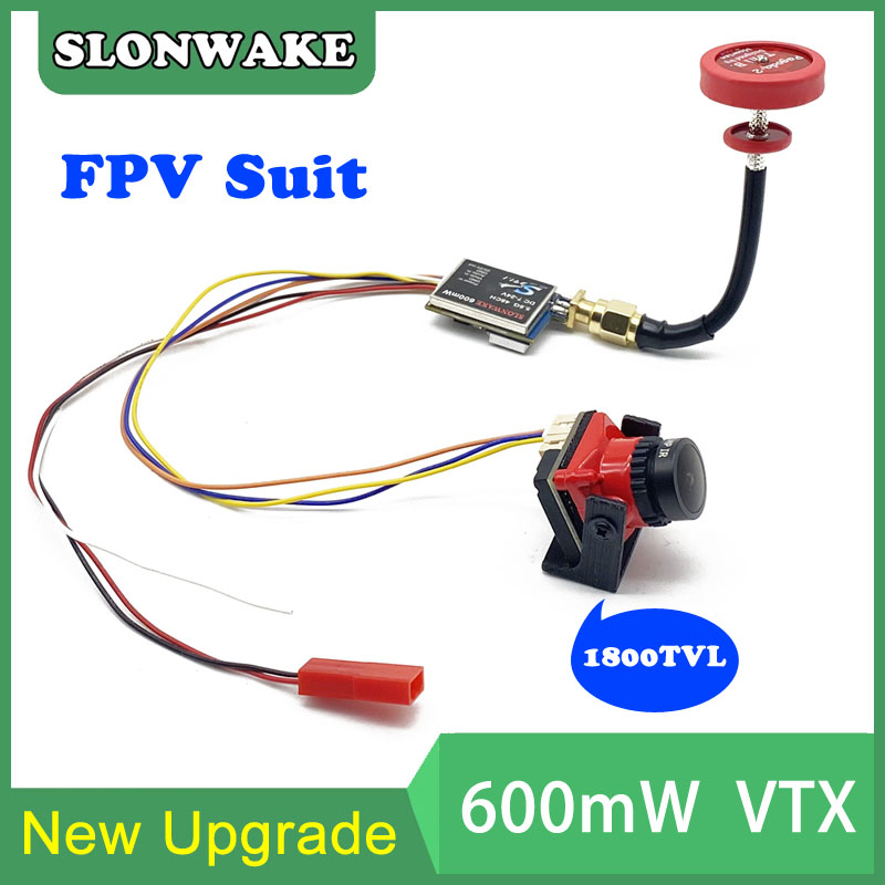 Drone Transmitter - すぐに使える5.8G 48CH 600mWビデオ送信機とCmos 1800TVLミニFPVカメラ2.1mmレンズ調整可能 RC FPVレーシングドローン用