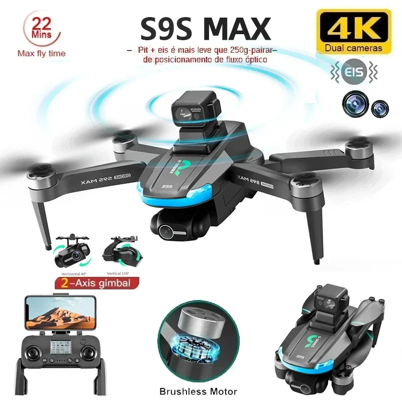 新しい S9S MAX ミニドローン 4K 2 軸 PTZ  - Drone Gps Mount のレビューと価格
